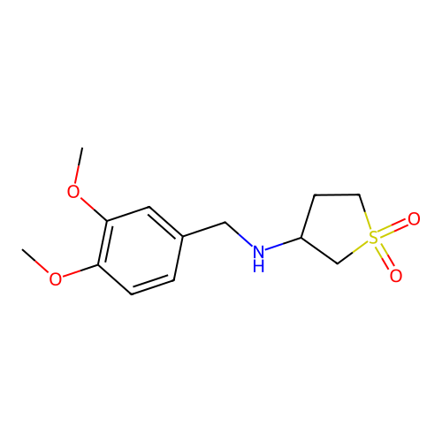 3-((3,4-Dimethoxybenzyl)amino)tetrahydrothiophene 1,1-dioxide structure