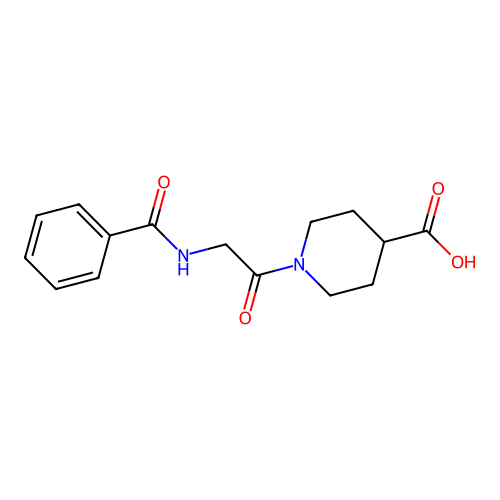 1-(2-benzamidoacetyl)piperidine-4-carboxylic Acid structure