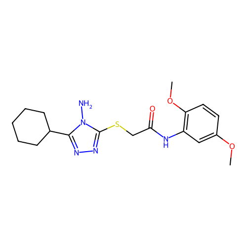2-[(4-amino-5-cyclohexyl-4H-1,2,4-triazol-3-yl)sulfanyl]-N-(2,5-dimethoxyphenyl)acetamide structure