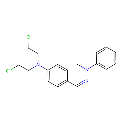 N,N-bis(2-chloroethyl)-4-[(Z)-[methyl(phenyl)hydrazinylidene]methyl]aniline structure