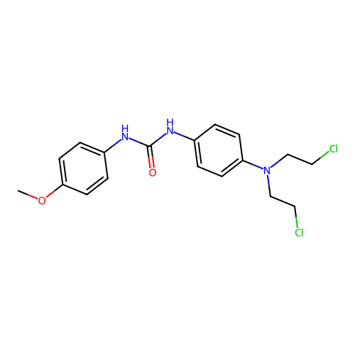 N-{4-[Bis(2-chloroethyl)amino]phenyl}-N'-(4-methoxyphenyl)urea structure
