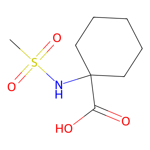 1-Methanesulfonamidocyclohexane-1-carboxylic acid structure