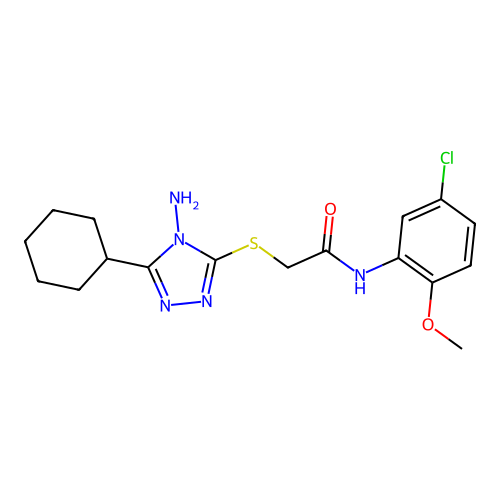 2-[(4-amino-5-cyclohexyl-4H-1,2,4-triazol-3-yl)sulfanyl]-N-(5-chloro-2-methoxyphenyl)acetamide structure