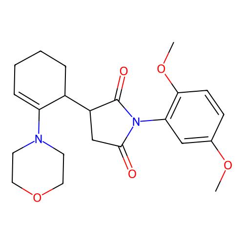 1-(2,5-Dimethoxyphenyl)-3-(2-morpholin-4-ylcyclohex-2-enyl)azolidine-2,5-dione structure