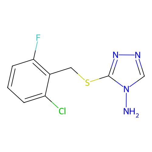 3-[(2-Chloro-6-fluorophenyl)methylsulfanyl]-1,2,4-triazol-4-amine structure