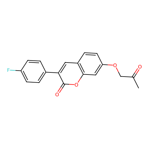 3-(4-Fluorophenyl)-7-(2-oxopropoxy)chromen-2-one structure
