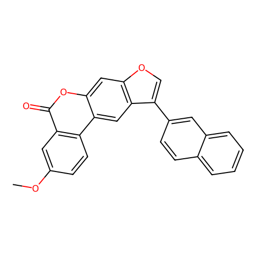 3-methoxy-10-(2-naphthyl)-5H-benzo[c]furo[3,2-g]chromen-5-one structure