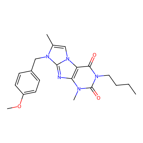 2-Butyl-6-[(4-methoxyphenyl)methyl]-4,7-dimethylpurino[7,8-a]imidazole-1,3-dione structure