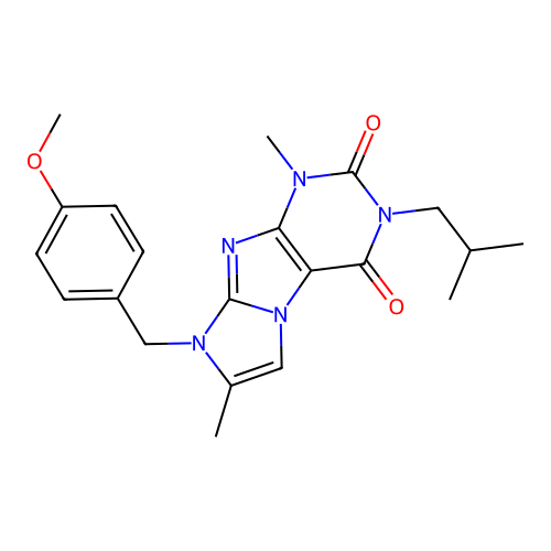 3-isobutyl-8-(4-methoxybenzyl)-1,7-dimethyl-1H-imidazo[2,1-f]purine-2,4(3H,8H)-dione structure