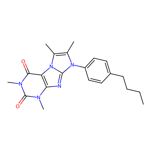 6-(4-Butylphenyl)-2,4,7,8-tetramethylpurino[7,8-a]imidazole-1,3-dione structure