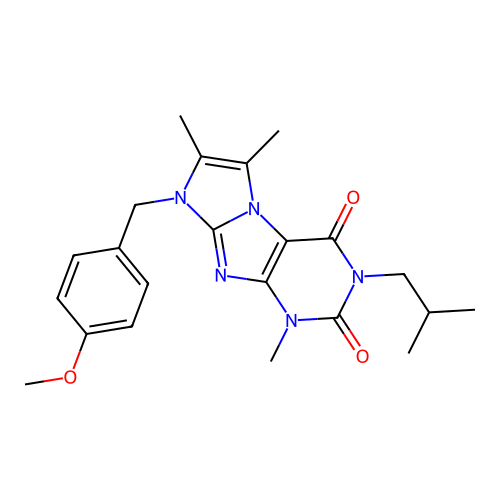 3-isobutyl-8-(4-methoxybenzyl)-1,6,7-trimethyl-1H-imidazo[2,1-f]purine-2,4(3H,8H)-dione structure