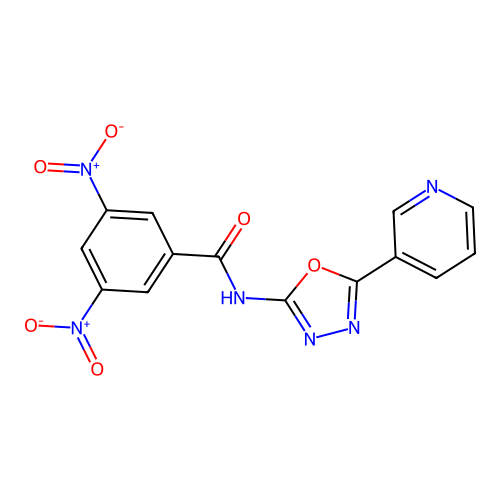 3,5-dinitro-N-(5-pyridin-3-yl-1,3,4-oxadiazol-2-yl)benzamide structure