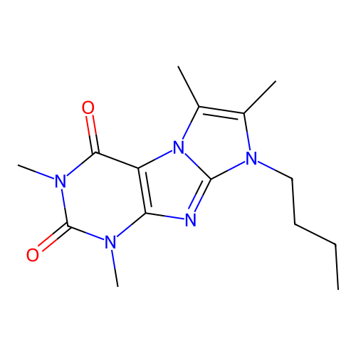 8-butyl-1,3,6,7-tetramethyl-1H-imidazo[2,1-f]purine-2,4(3H,8H)-dione structure