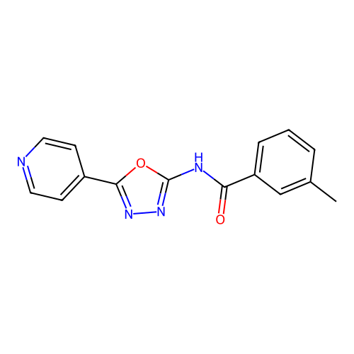 3-methyl-N-(5-pyridin-4-yl-1,3,4-oxadiazol-2-yl)benzamide structure
