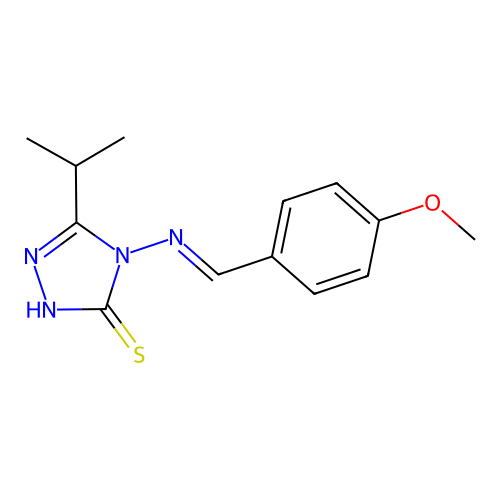 4-[ METHYLIDENEAMINO]-5-PROPAN-2-YL-2H-1,2,4-TRIAZOLE-3 -THIONE structure