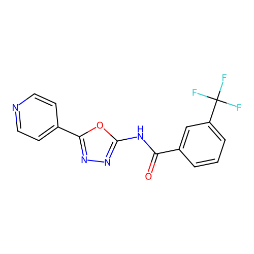 N-(5-(pyridin-4-yl)-1,3,4-oxadiazol-2-yl)-3-(trifluoromethyl)benzamide structure
