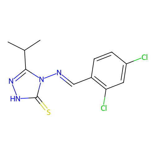 4-[ METHYLIDENEAMINO]-5-PROPAN-2-YL-2H-1,2,4-TRIAZOLE-3 -THIONE structure