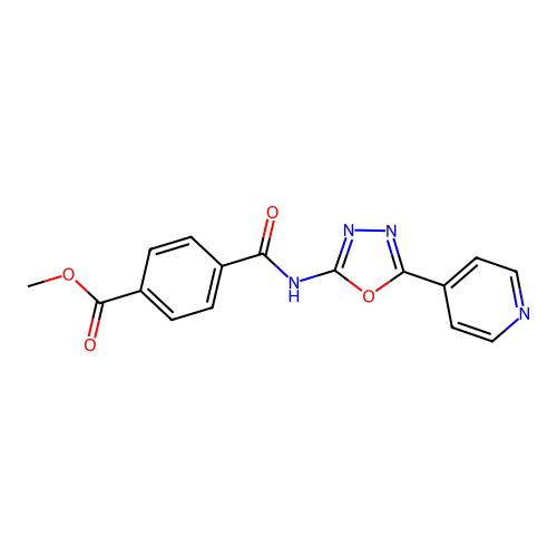 Methyl 4-((5-(pyridin-4-yl)-1,3,4-oxadiazol-2-yl)carbamoyl)benzoate structure