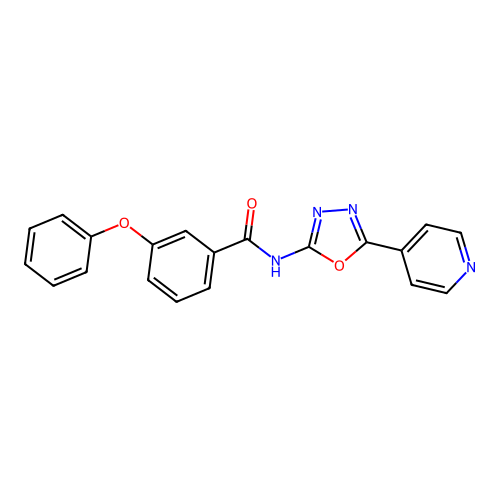 3-phenoxy-N-[5-(pyridin-4-yl)-1,3,4-oxadiazol-2-yl]benzamide structure