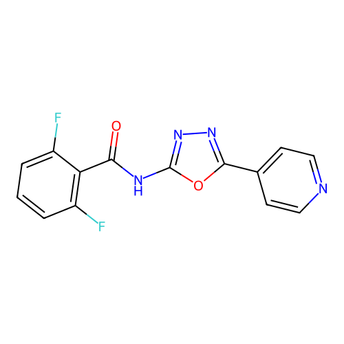 2,6-difluoro-N-(5-(pyridin-4-yl)-1,3,4-oxadiazol-2-yl)benzamide structure