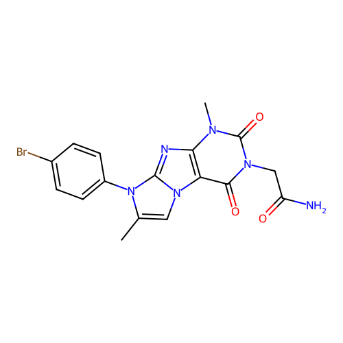 2-[6-(4-Bromophenyl)-4,7-dimethyl-1,3-dioxopurino[7,8-a]imidazol-2-yl]acetamide structure
