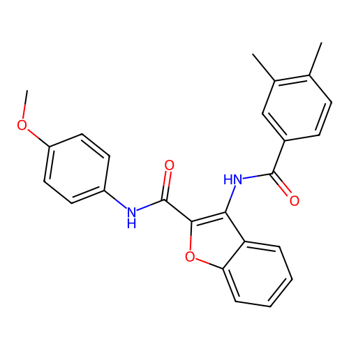 3-(3,4-dimethylbenzamido)-N-(4-methoxyphenyl)benzofuran-2-carboxamide structure