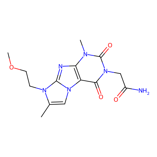 2-[6-(2-Methoxyethyl)-4,7-dimethyl-1,3-dioxopurino[7,8-a]imidazol-2-yl]acetamide structure