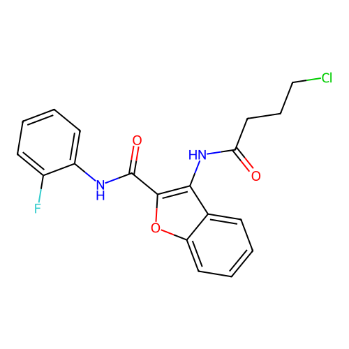 3-(4-chlorobutanamido)-N-(2-fluorophenyl)benzofuran-2-carboxamide structure