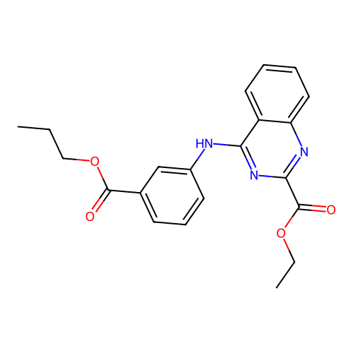 Ethyl 4-{[3-(propoxycarbonyl)phenyl]amino}quinazoline-2-carboxylate structure