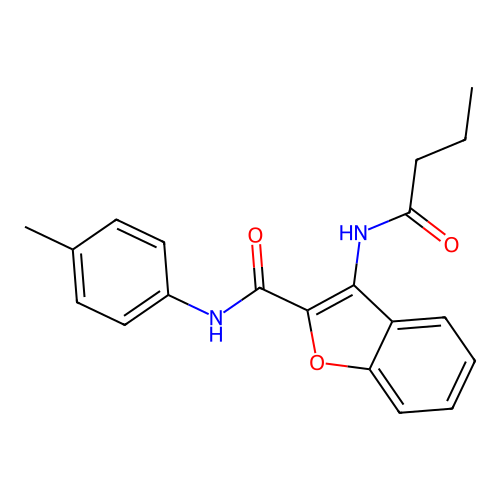3-butyramido-N-(p-tolyl)benzofuran-2-carboxamide structure