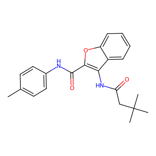 3-(3,3-dimethylbutanamido)-N-(p-tolyl)benzofuran-2-carboxamide structure