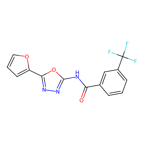 N-[5-(furan-2-yl)-1,3,4-oxadiazol-2-yl]-3-(trifluoromethyl)benzamide structure
