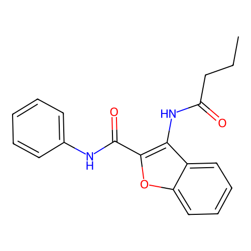 3-butyramido-N-phenylbenzofuran-2-carboxamide structure
