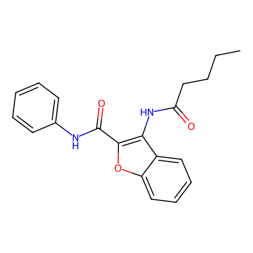 3-pentanamido-N-phenylbenzofuran-2-carboxamide structure