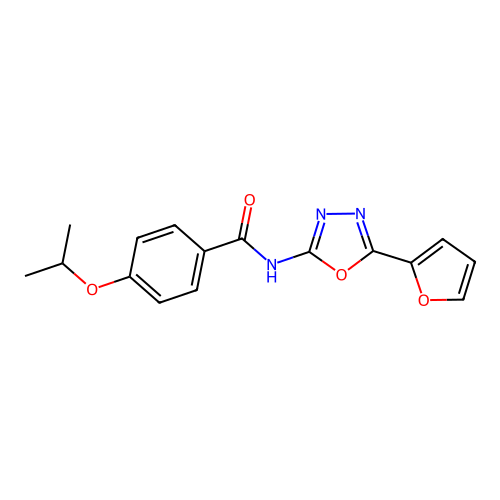 N-(5-(furan-2-yl)-1,3,4-oxadiazol-2-yl)-4-isopropoxybenzamide structure