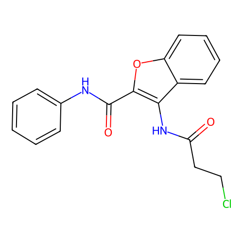 3-(3-chloropropanamido)-N-phenylbenzofuran-2-carboxamide structure