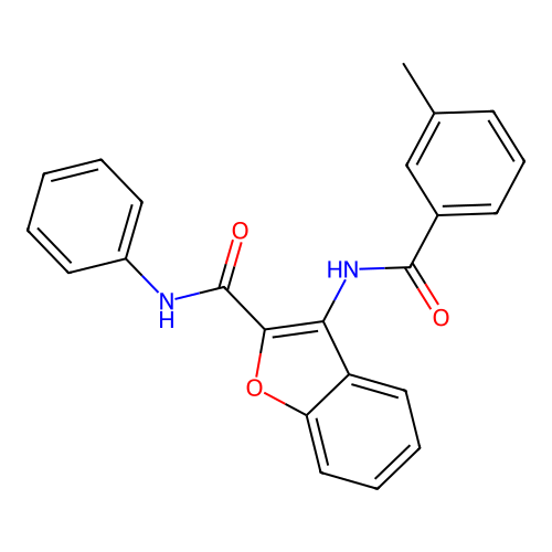 3-(3-methylbenzamido)-N-phenylbenzofuran-2-carboxamide structure