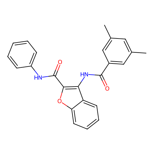 3-(3,5-dimethylbenzamido)-N-phenylbenzofuran-2-carboxamide structure