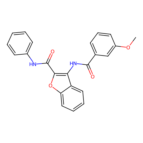 3-(3-methoxybenzamido)-N-phenylbenzofuran-2-carboxamide structure
