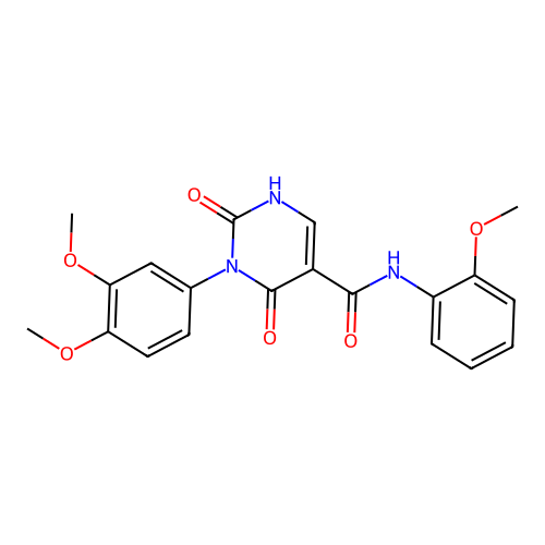 3-(3,4-dimethoxyphenyl)-N-(2-methoxyphenyl)-2,4-dioxo-1,2,3,4-tetrahydropyrimidine-5-carboxamide structure