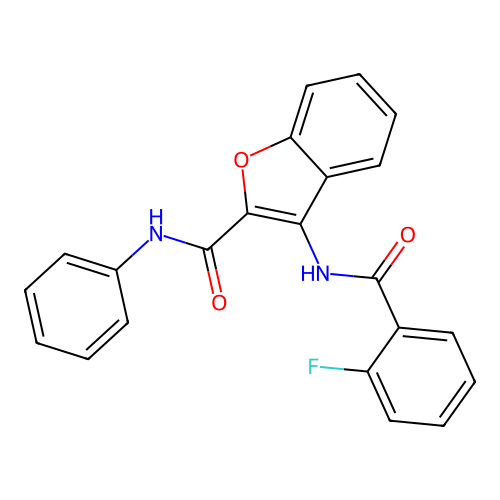 3-(2-fluorobenzamido)-N-phenylbenzofuran-2-carboxamide structure