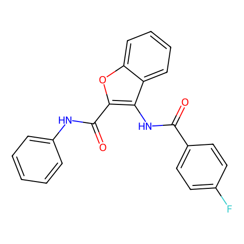 3-(4-fluorobenzamido)-N-phenylbenzofuran-2-carboxamide structure