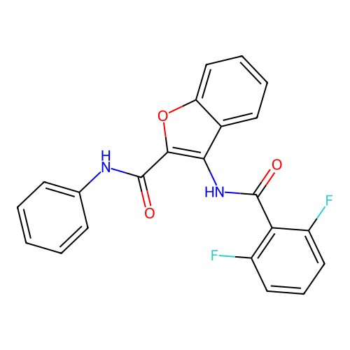 3-(2,6-difluorobenzamido)-N-phenylbenzofuran-2-carboxamide structure