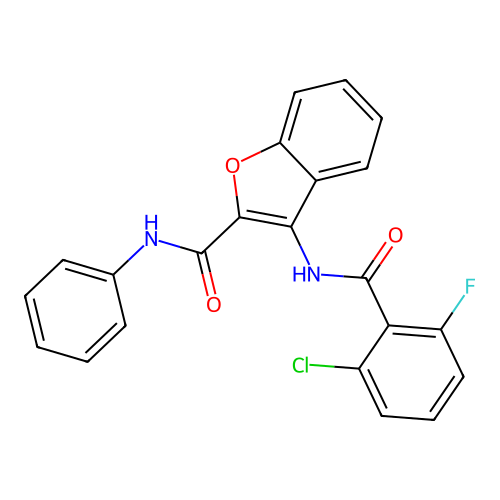 3-(2-chloro-6-fluorobenzamido)-N-phenylbenzofuran-2-carboxamide structure