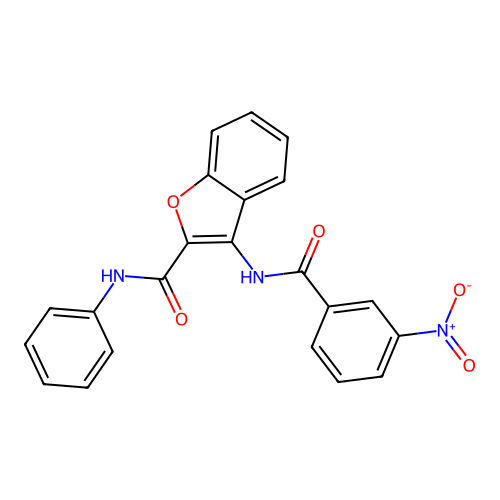 3-(3-nitrobenzamido)-N-phenylbenzofuran-2-carboxamide structure