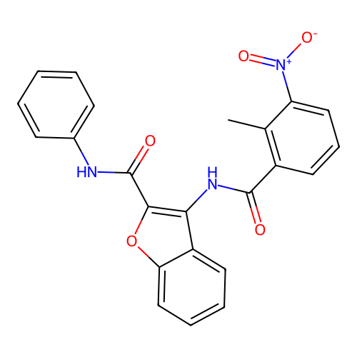 3-(2-methyl-3-nitrobenzamido)-N-phenylbenzofuran-2-carboxamide structure