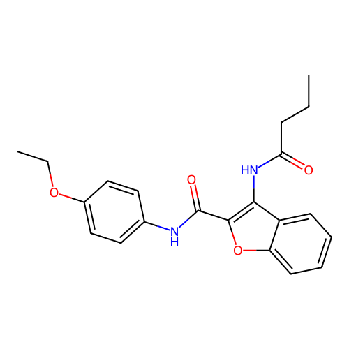 3-butyramido-N-(4-ethoxyphenyl)benzofuran-2-carboxamide structure