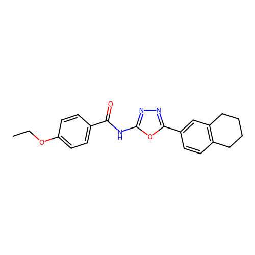 4-ethoxy-N-[5-(5,6,7,8-tetrahydronaphthalen-2-yl)-1,3,4-oxadiazol-2-yl]benzamide structure