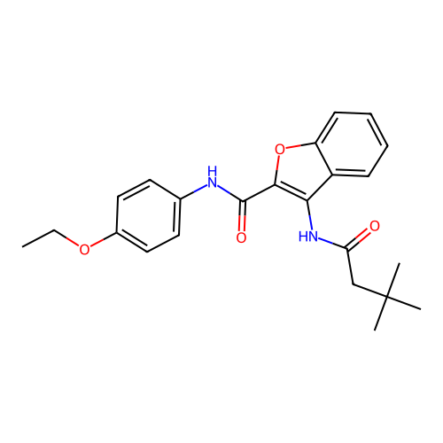 3-(3,3-dimethylbutanamido)-N-(4-ethoxyphenyl)benzofuran-2-carboxamide structure