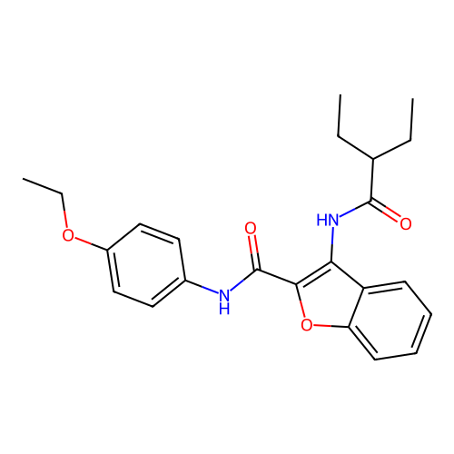 N-(4-ethoxyphenyl)-3-(2-ethylbutanamido)benzofuran-2-carboxamide structure
